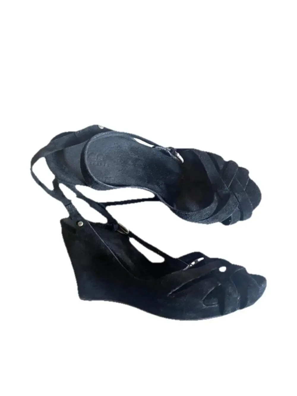 UGG Violet 1772 Leather Ankle Strap black Wedge 4